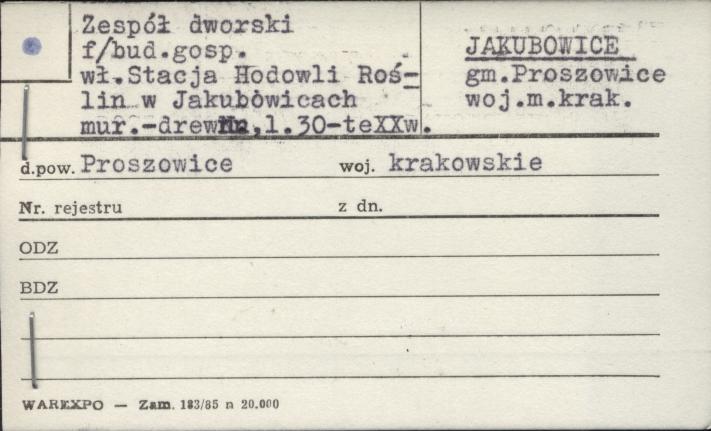 zespół dworski - budynek gospodarczy, skan 1