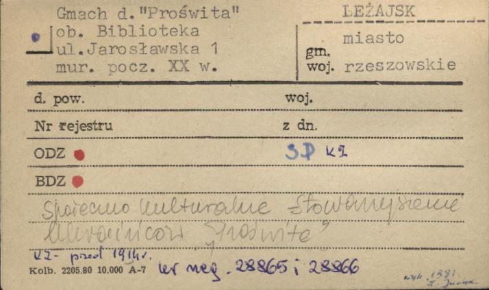 gmach, d. Proświta ob. biblioteka, skan 1