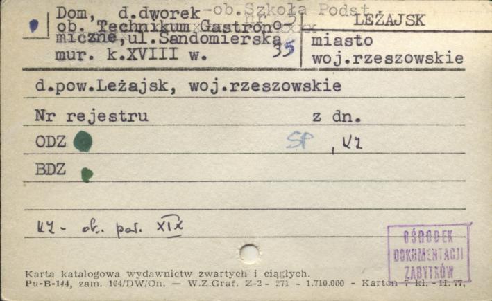 dom, d. dworek, ob. Technikum Gastronomiczne, skan 1