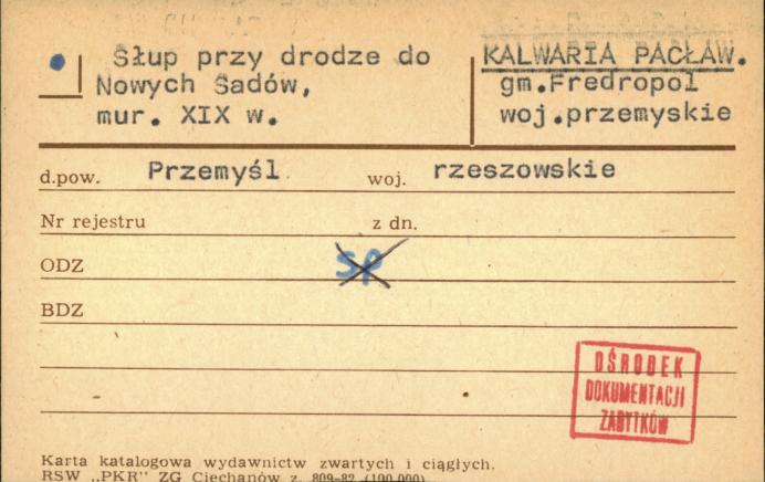 słup przy drodze do Nowych Sadów, skan 1