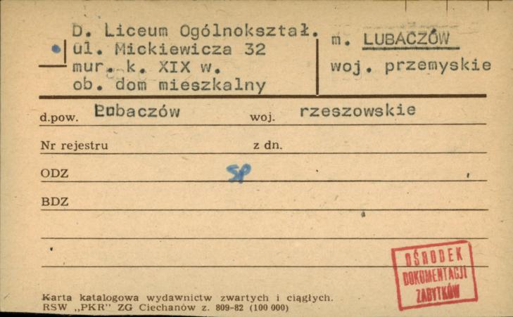 Liceum Ogólnokształcące, ob. dom mieszkalny, skan 1
