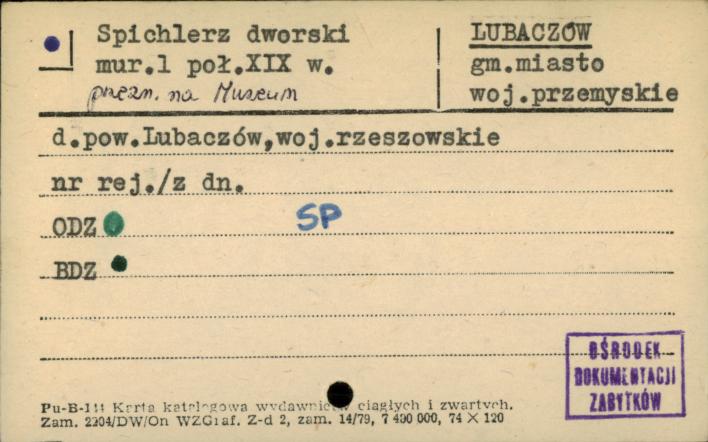 spichlerz dworski przezn. na muzeum, skan 1
