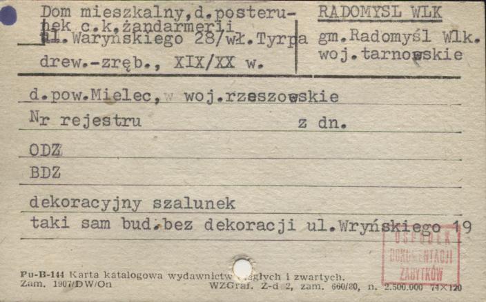 dom mieszkalny, d. posterunek c.k. żandarmerii, skan 1
