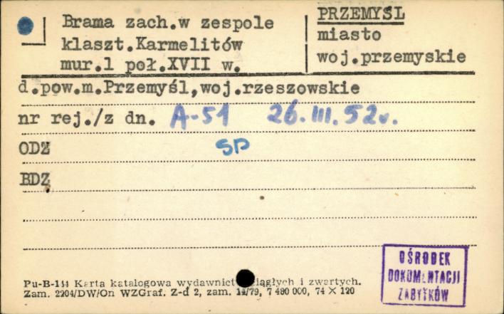 brama zach. w zespole klaszt. Karmelitów, skan 1