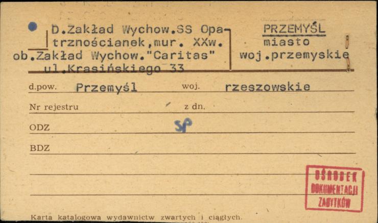 zakład Wychow. SS Opatrznościanek, skan 1