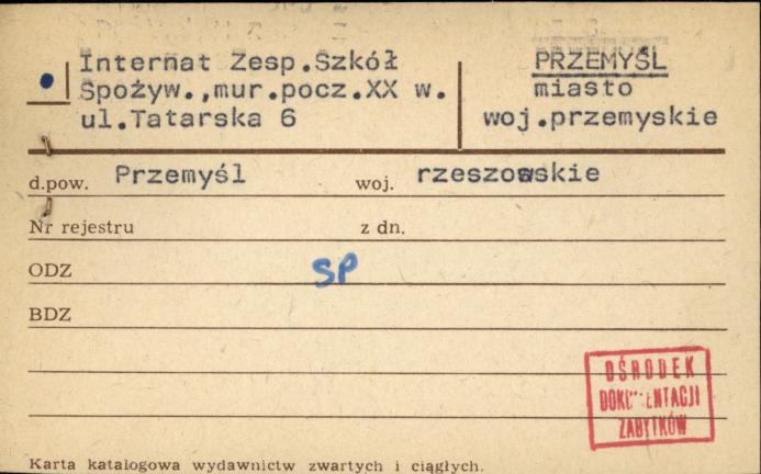 Internat Zesp. Szkół Spożyw., skan 1