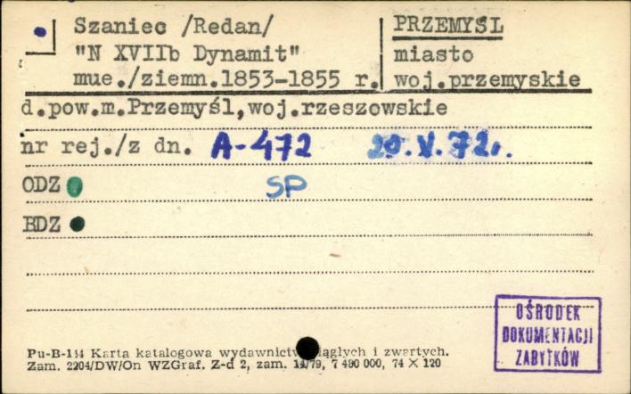 szaniec (Redan) N XVII b Dynamit, skan 1