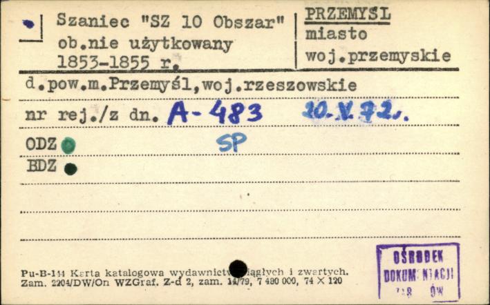 szaniec SZ 10 Obszar, skan 1