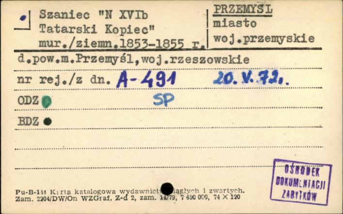 szaniec N XVIb Tatarski Kopiec, skan 1