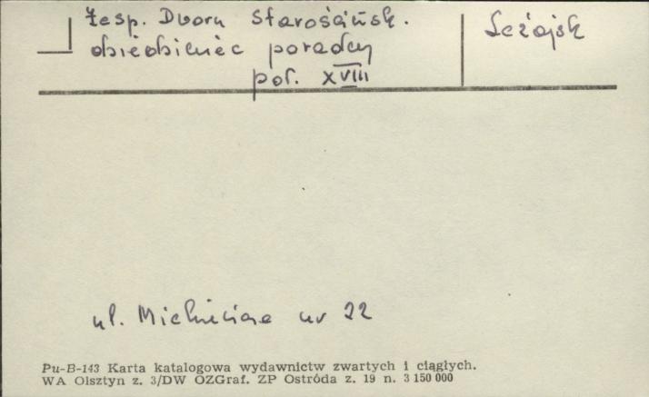zespół dworu Starościńskiego - dziedziniec poradcy, skan 1
