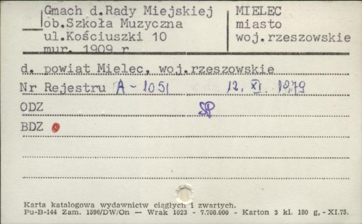 gmach d. Rady Miejskiej, ob. Szkoły Muzycznej, skan 1