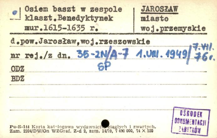 osiem baszt w zespole klaszt. Benedyktynek, skan 1