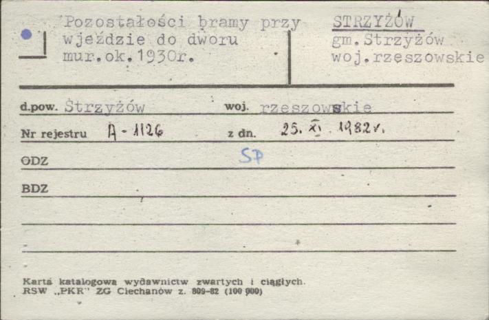 pozostałości bramy przy wjeździe do dworu, skan 1
