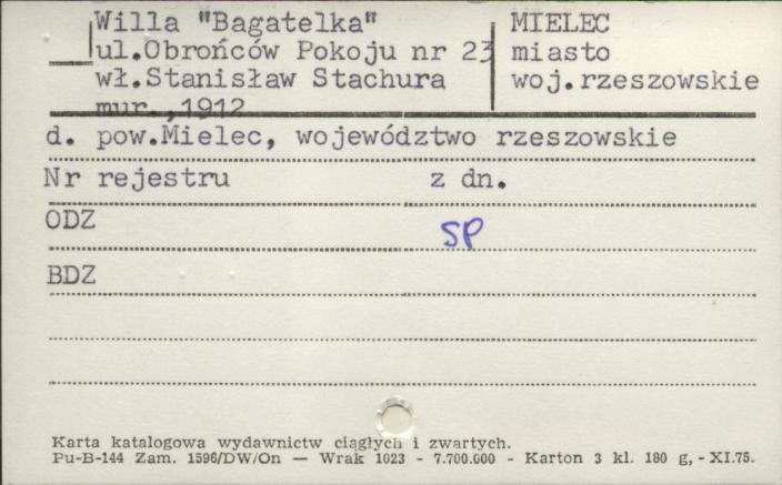 willa Bagatelka, skan 1
