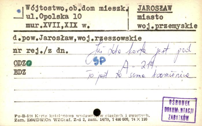 Wójtostwo, ob. dom mieszkalny, skan 1