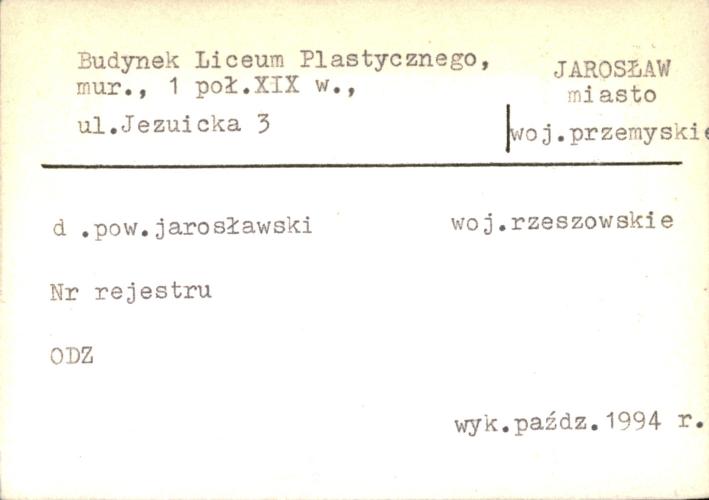 budynek Liceum Plastycznego, skan 1