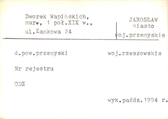 Dworek Wapińskich, skan 1