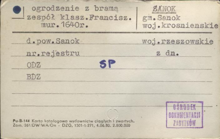 ogrodzenie z bramą - zespół klasztoru franciszkanów, skan 1