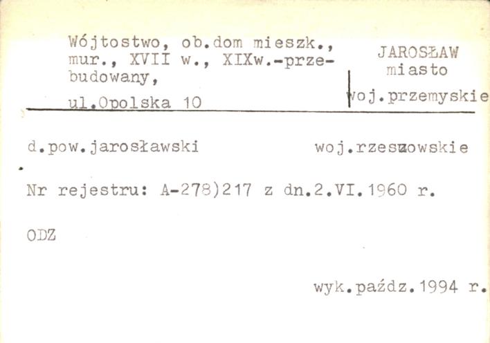 Wójtostwo, ob. dom mieszkalny, skan 2