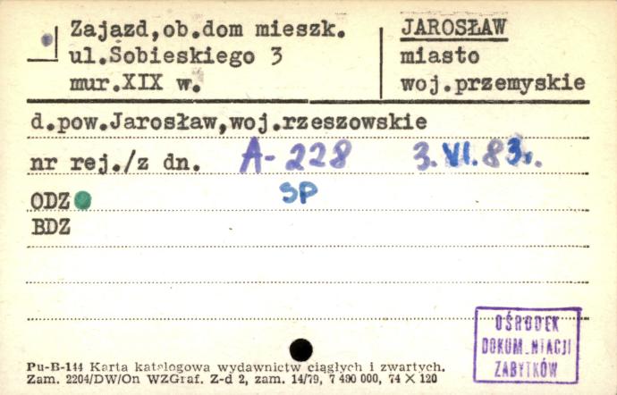 zajazd, ob. dom mieszkalny, skan 1