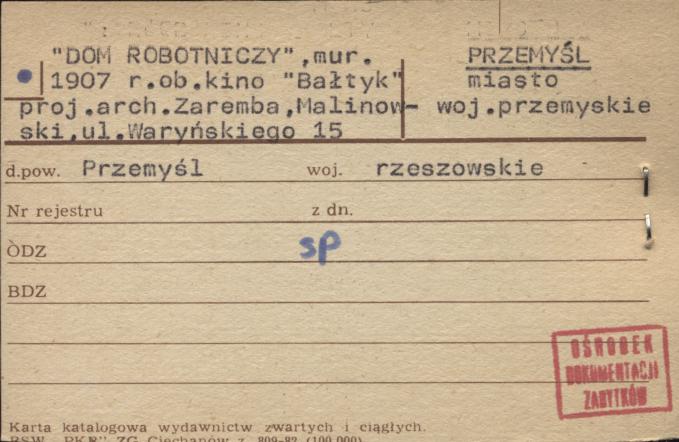 Dom Robotniczy, ob. kino Bałtyk, skan 1