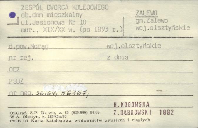 zespół dworca kolejowego, ob. dom mieszkalny, skan 1