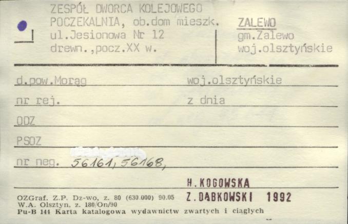 zespół dworca kolejowego - poczekalnia, ob. dom mieszkalny, skan 1