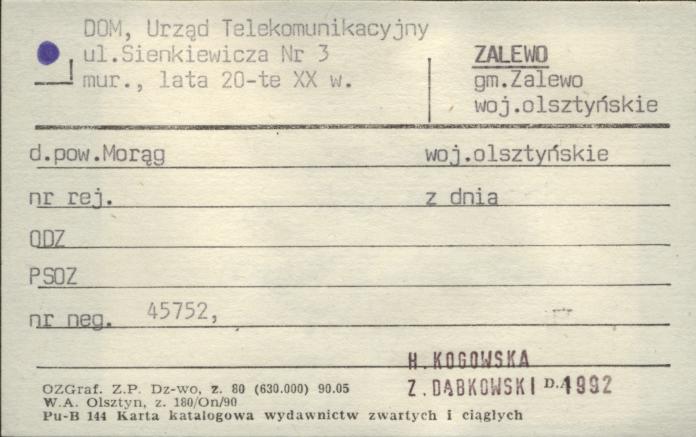 dom, Urząd Telekomunikacyjny, skan 1