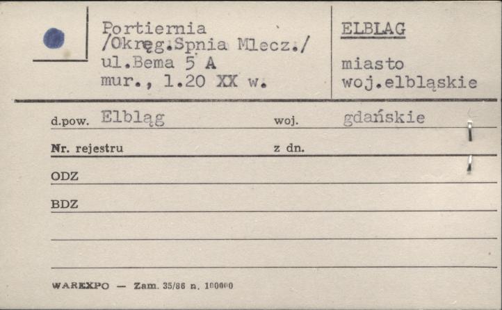 portiernia, okręg. spnia. mlecz., skan 1