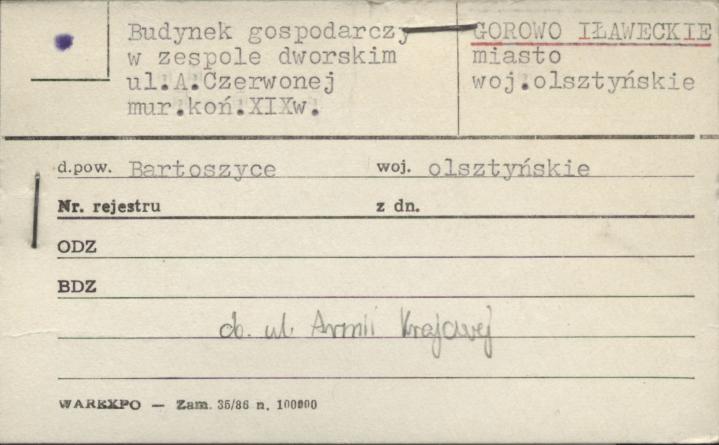 budynek gospodarczy w zespole dworskim, skan 1