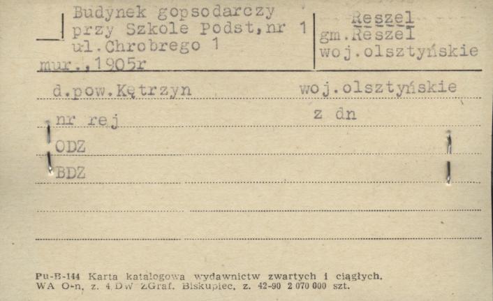 budynek gospodarczy przy Szkole Podst. nr 1, skan 1
