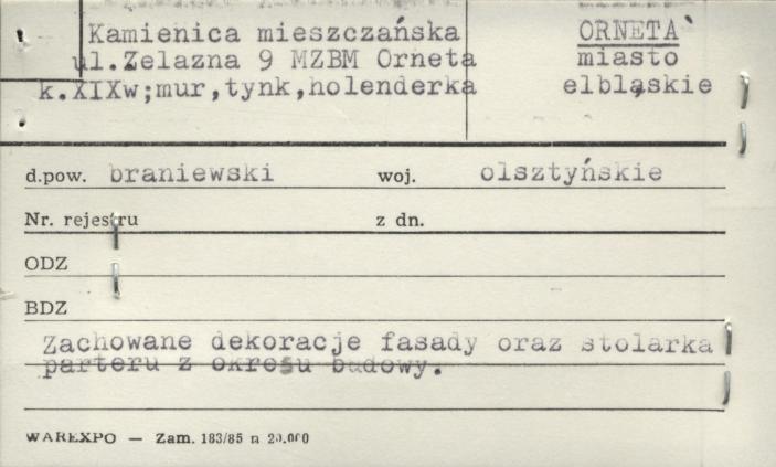 kamienica mieszczańska, skan 1