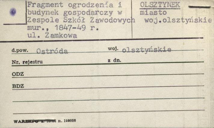 fragment ogrodzenia i budynek gospodarczy w zespole szkół zawodowych, skan 1