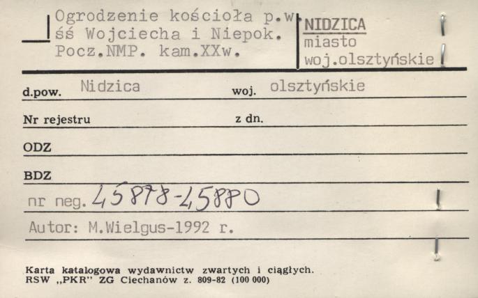 ogrodzenie kościoła pw. śś Wojciecha i Niepok. Pocz. NMP, skan 1