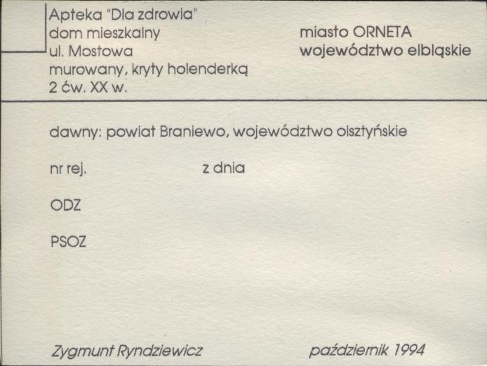 apteka Dla zdrowia dom mieszkalny, skan 1