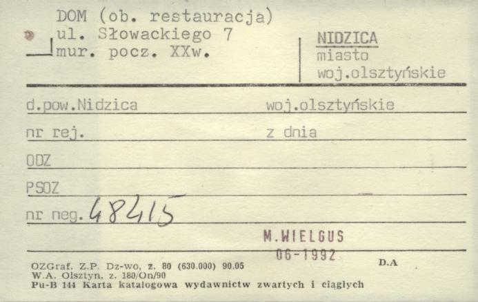 dom (ob. restauracja), skan 1