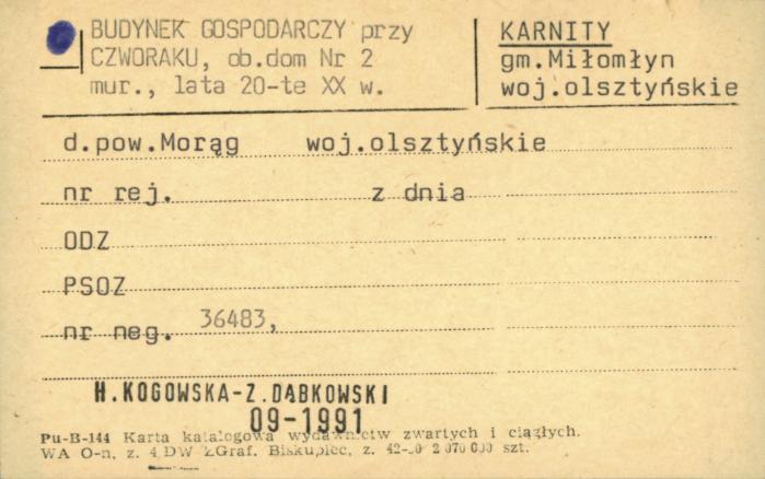 budynek gospodarczy przy czworaku, ob. dom, skan 1