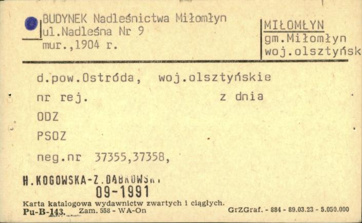 budynek nadleśnictwa Miłomłyn, skan 1