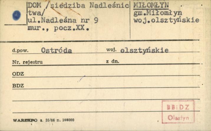 budynek nadleśnictwa Miłomłyn, skan 4