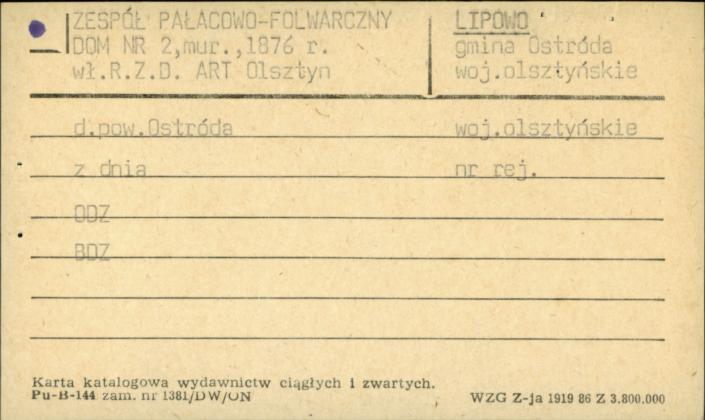 zespół pałacowo-folwarczny - dom, skan 1