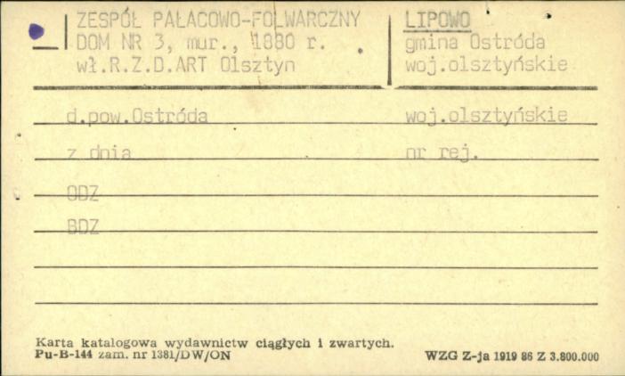 zespół pałacowo-folwarczny - dom, skan 1