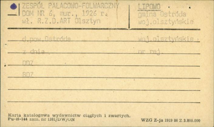 zespół pałacowo-folwarczny - dom, skan 1