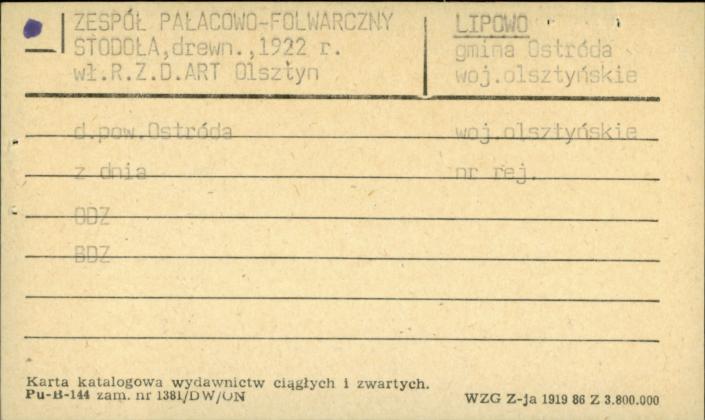 zespół pałacowo-folwarczny - stodoła, skan 1