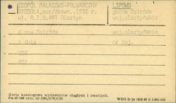 zespół pałacowo-folwarczny - stodoła, skan 1