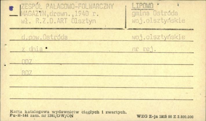 zespół pałacowo-folwarczny - magazyn, skan 1