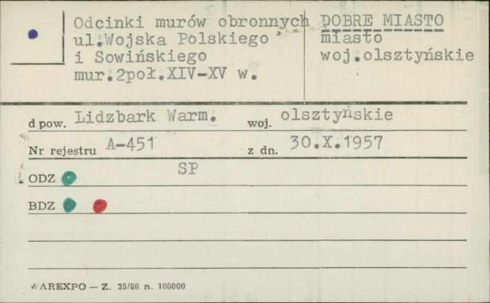 odcinki murów obronnych, skan 1