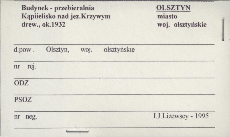 budynek - przebieralnia kąpielisko nad jez. Krzywym, skan 1