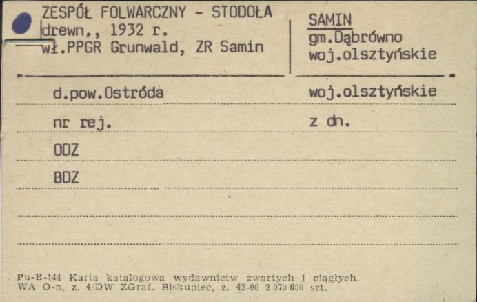 zespół folwarczny - stodoła, skan 1