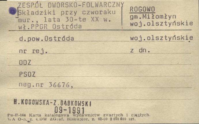 składziki przy czworaku - zespół dworsko-folwarczny, skan 1