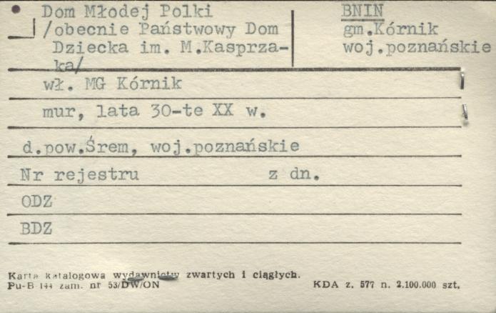 Dom Młodej Polski (obecnie Państwowy Dom Dziecka im. M. Kasprzaka), skan 1